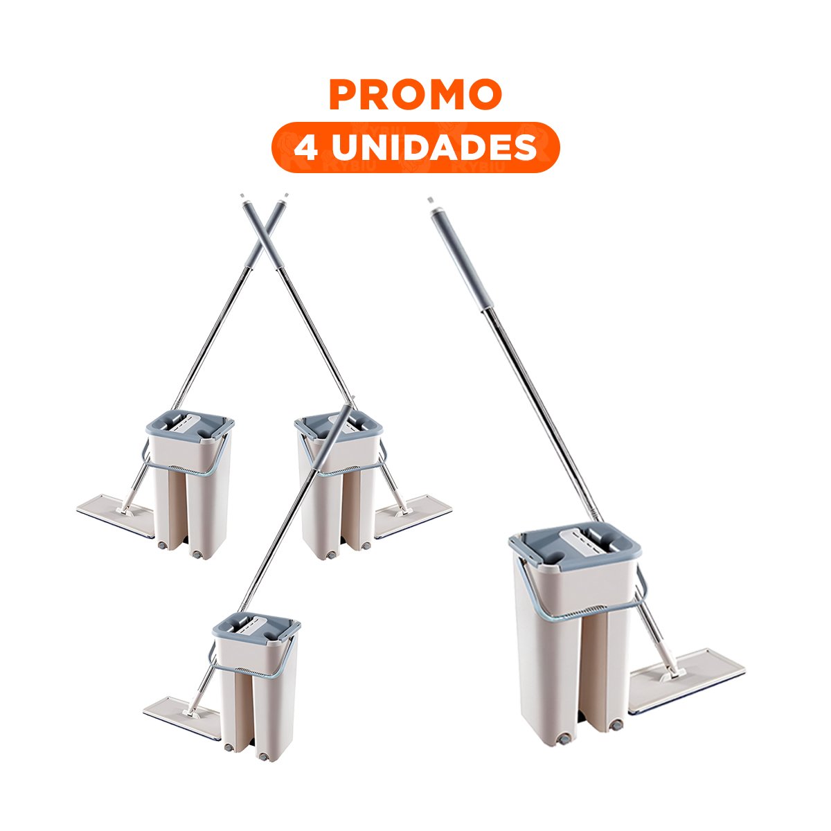 PACK4 MOPA EFICAZ 360 CON BALDE CENTRIFUGADOR PARA PISOS Y SUPERFICIES GRIS Y+REGALO STICKER - 1