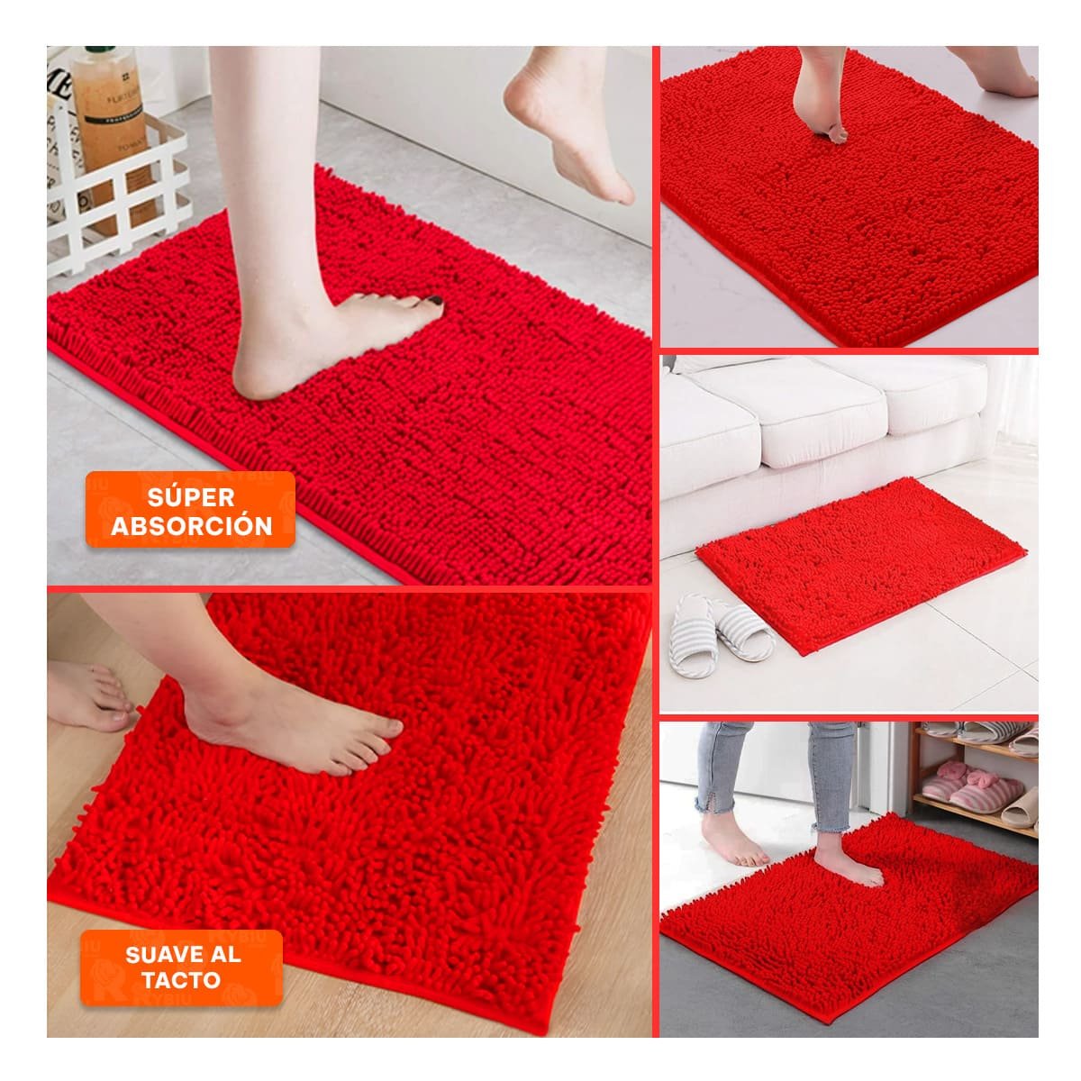 PACK12 TAPIZ DECORATIVO MICROFIBRA 40X60CM ROJO MATERIAL RESISTENTE Y LIGERO Y+PAPEL REGALO - 2