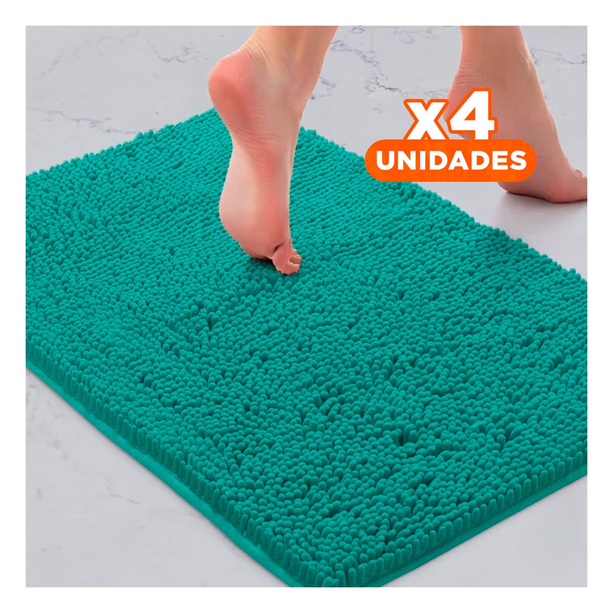 PACK4 COBIJA RECTANGULAR MICROFIBRA 40X60CM VERDE AGUA PARA CASA USO DIARIO INTERIOR - 1