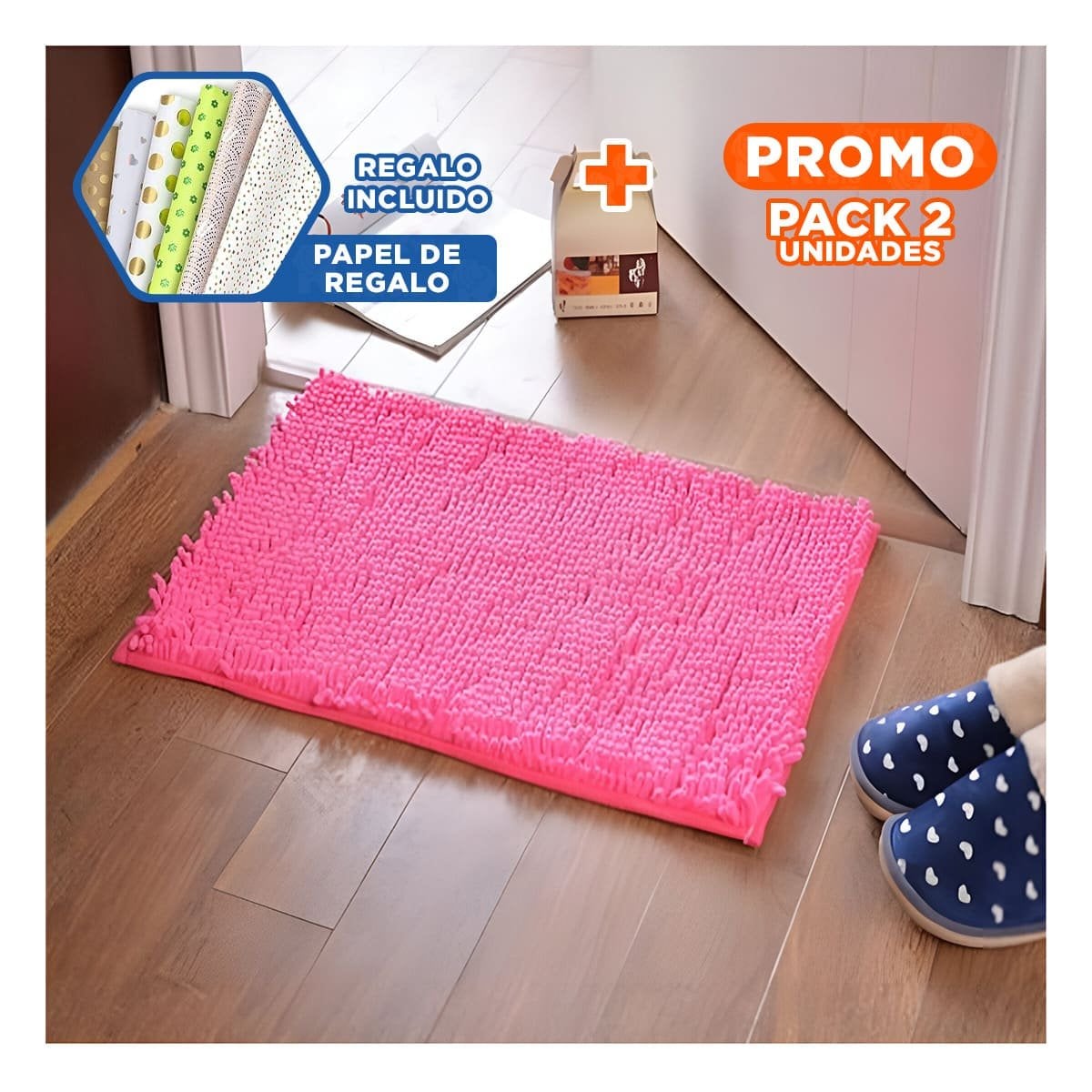 PACK2 COLCHONETA SUAVE MICROFIBRA 40X60CM ROSADO DISENO COMODO Y+PAPEL REGALO - 1