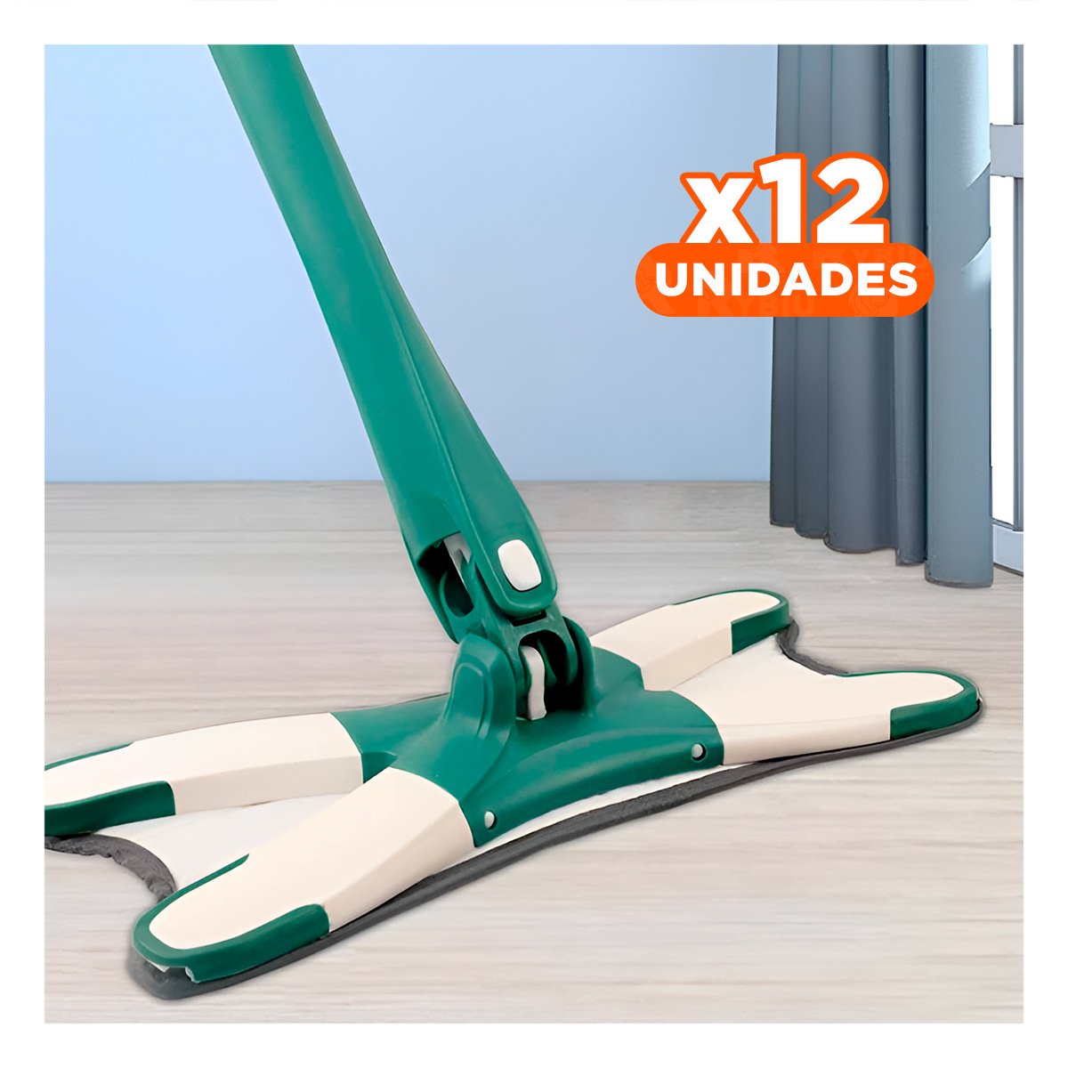 PACK12 FREGADOR MARIPOSA PARA LIMPIAR PISOS DE CASA Y OFICINA COLOR VERDE - 1