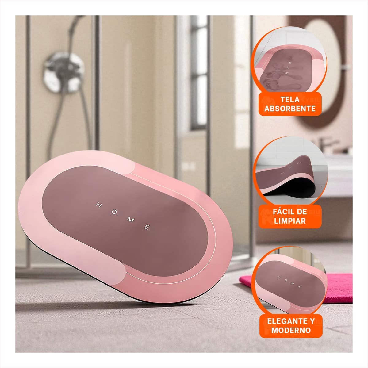 PACK6 TAPIZ LIGERO HOME ROSADO FUNCIONAL Y SUAVE PERFECTO PARA CUALQUIER AREA Y+PAPEL REGALO - 3