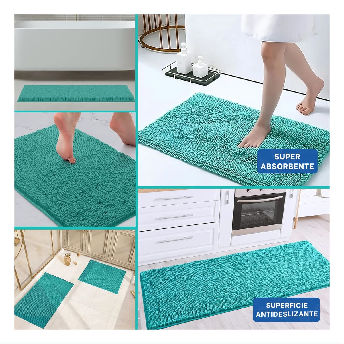 PACK12 TAPIZ DECORATIVO MICROFIBRA 40X60CM VERDE AGUA RESISTENTE Y LIGERO Y+PAPEL REGALO - 2