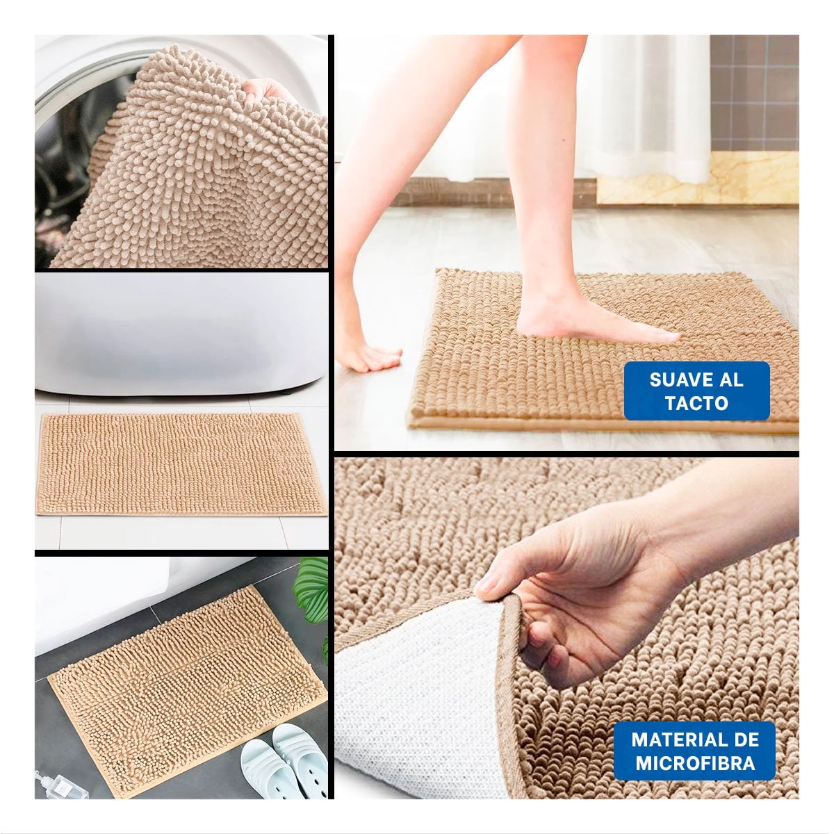 PACK12 TAPIZ DECORATIVO MICROFIBRA 40X60CM CREMA MATERIAL RESISTENTE Y LIGERO Y+PAPEL REGALO - 2