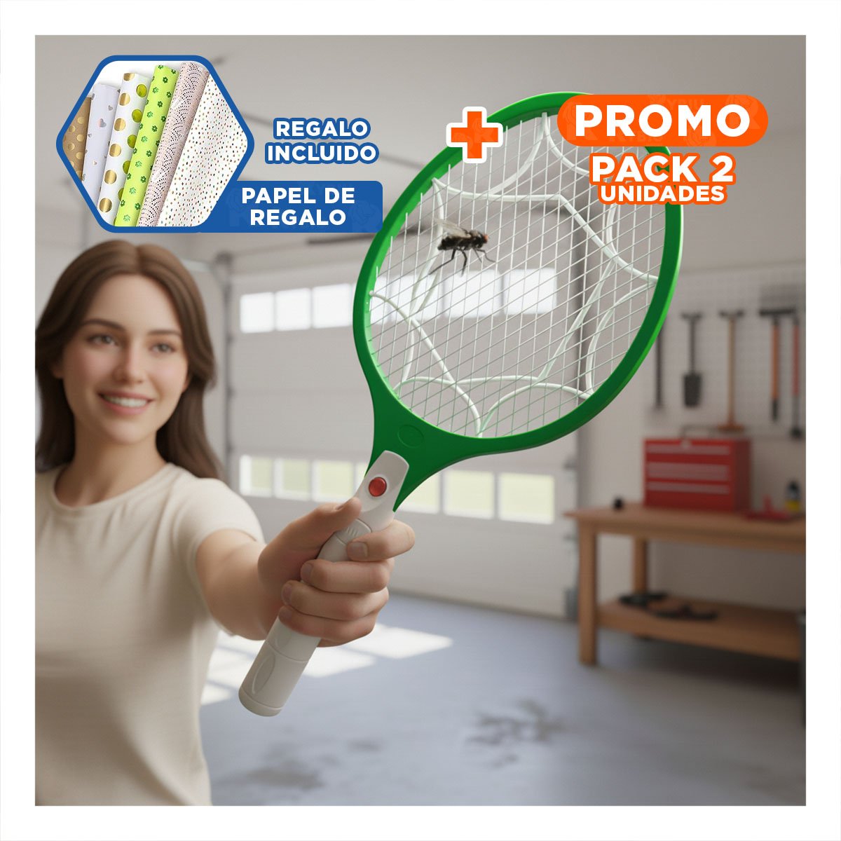 PACK2 ESTRUCTURA MOSQUITERA PORTATIL Y LIGERA PARA CASA PATIO Y JARDIN VERDE Y+PAPEL REGALO - 1