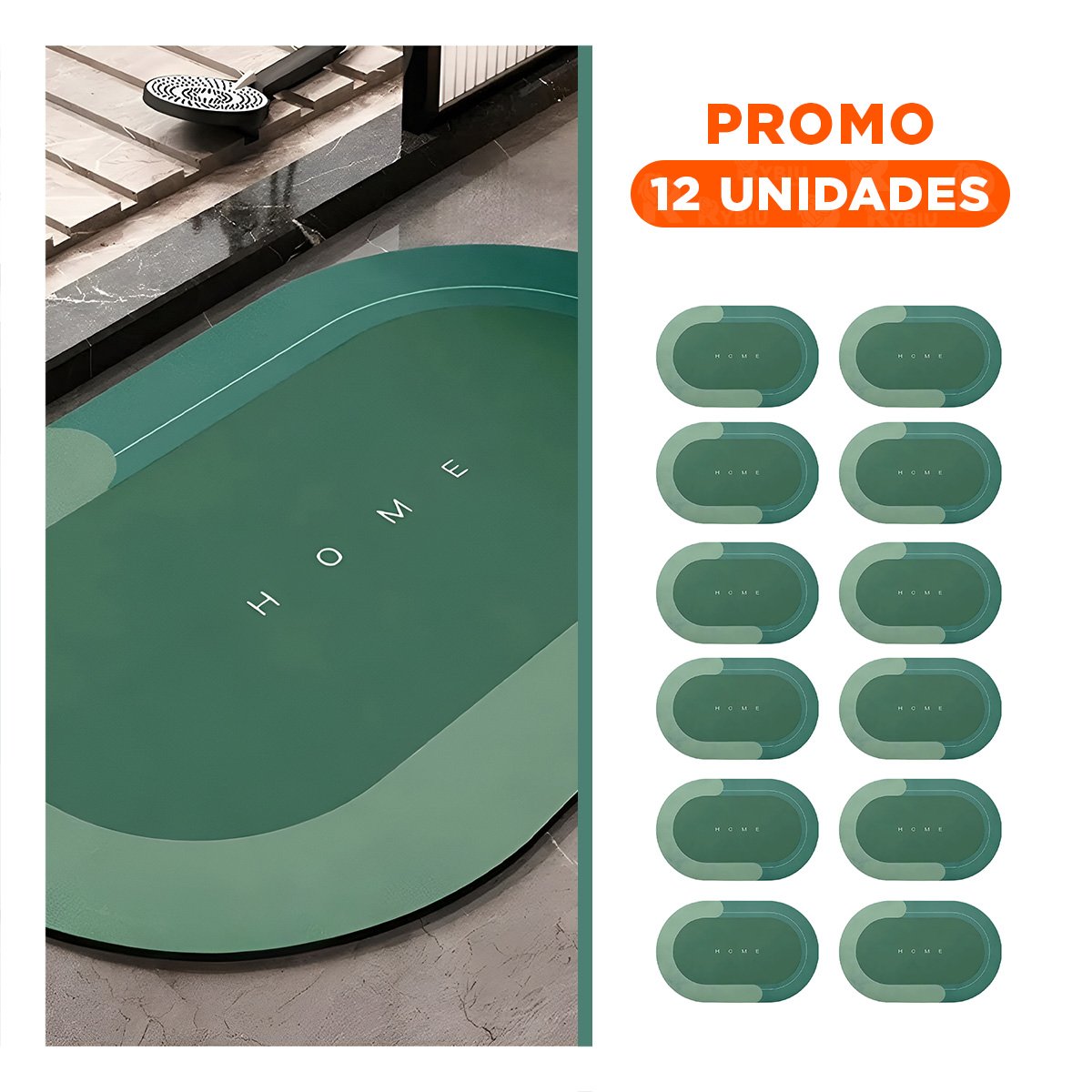 PACK12 MANTEL COMODO HOME VERDE FORMATO OVALADO PERFECTO PARA DECORAR ESPACIO Y+REGALO STICKER - 1