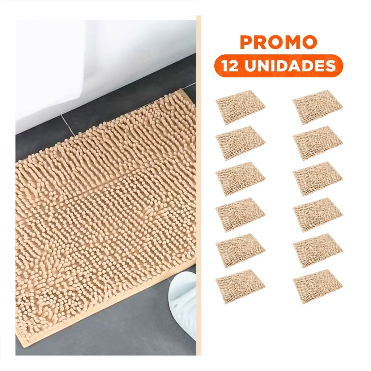 PACK12 TAPIZ COMODO MICROFIBRA 40X60CM CREMA FORMATO RECTANGULAR PERFECTO Y+REGALO STICKER - 1