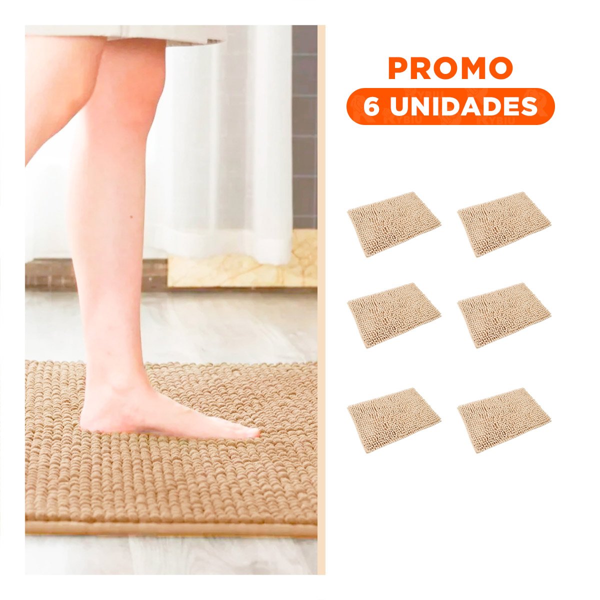 PACK6 COBIJA COMODA MICROFIBRA 40X60CM CREMA FORMATO RECTANGULAR PERFECTO - 1