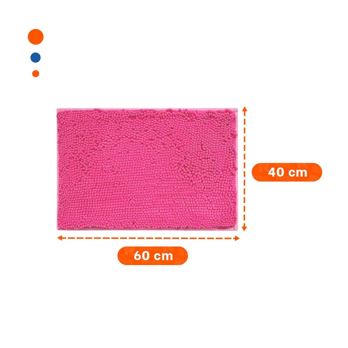 PACK4 TAPIZ RECTANGULAR MICROFIBRA 40X60CM ROSADO PARA CASA USO DIARIO Y+REGALO STICKER - 4
