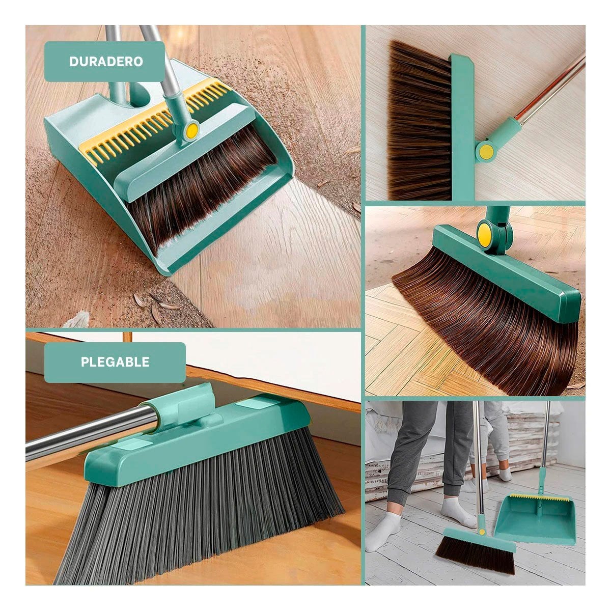PACK12 ARTICULO DOMESTICO CON RECOGEDOR VERDE PARA LIMPIEZA DEL HOGAR Y+PAPEL REGALO - 2