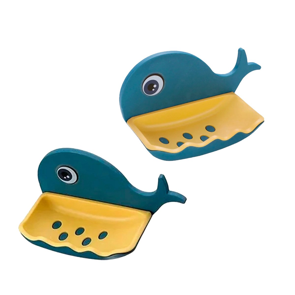 PACK6 ACCESORIO BALLENA PORTA JABON PLASTICO PRACTICO PARA COCINA HOGAR AZUL Y+REGALO STICKER - 2