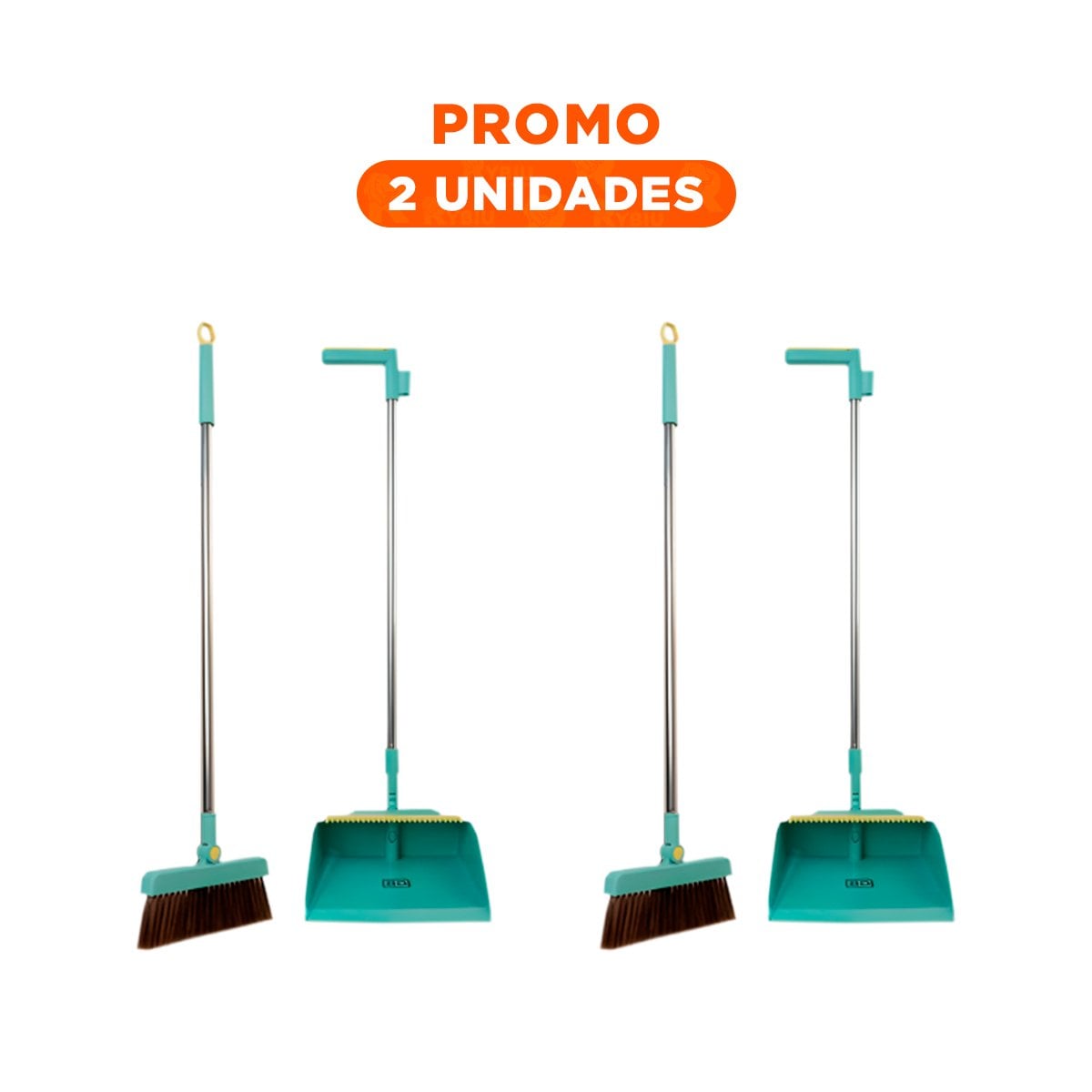 PACK2 SOLUCIONADOR CON RECOGEDOR VERDE PARA LIMPIEZA DEL HOGAR EN CASA - 1