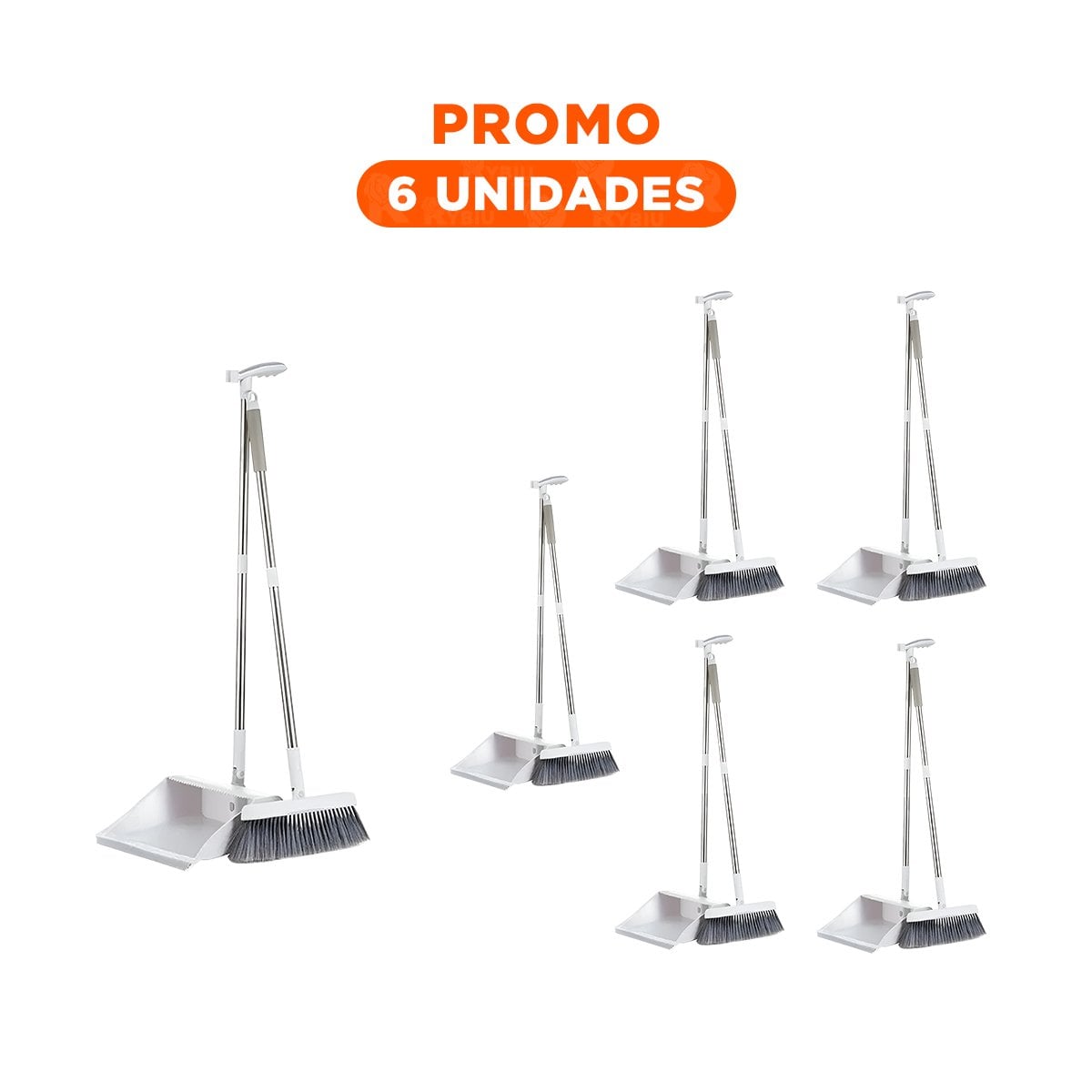 PACK6 BASE MAGICA CON RECOGEDOR PARA LIMPIEZA PRACTICA DE HOGAR BLANCO SIMPLE - 1