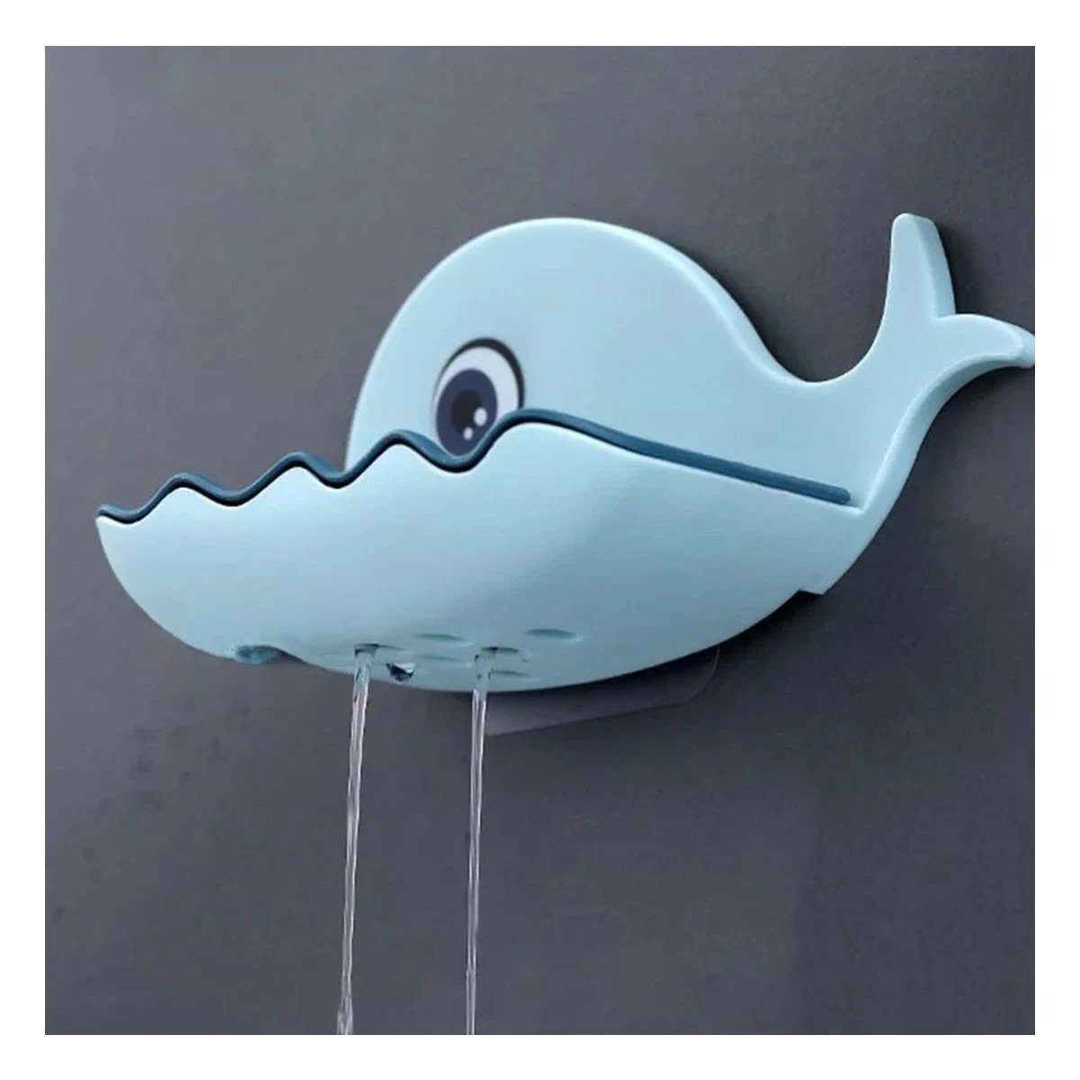 PACK2 CONTENEDOR JABON PRACTICO EN FORMA DE BALLENA CELESTE PARA HOGAR Y+REGALO STICKER - 5
