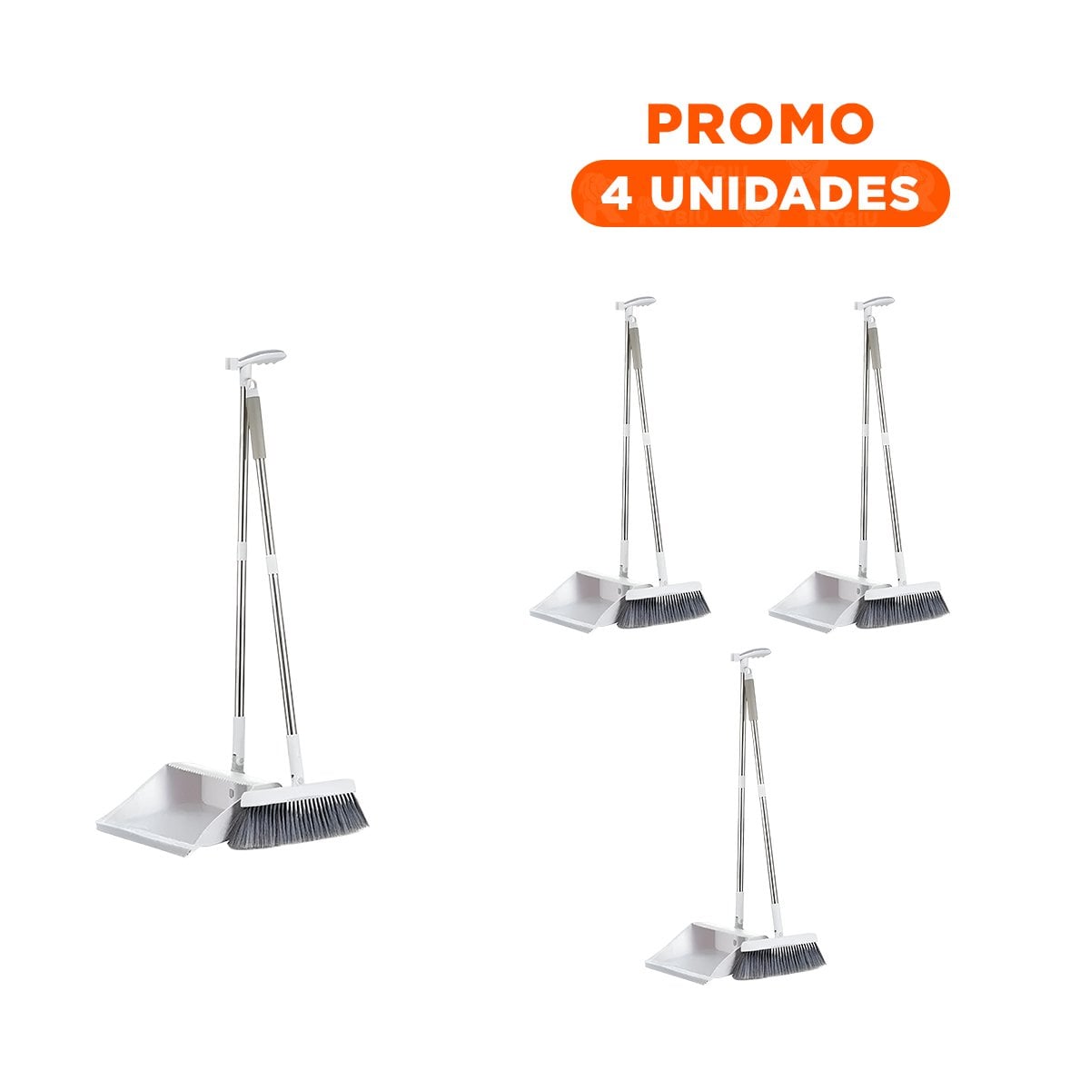 PACK4 AYUDA MAGICA CON RECOGEDOR PARA LIMPIEZA RAPIDA DE CASA BLANCO EFICAZ Y+REGALO STICKER - 1