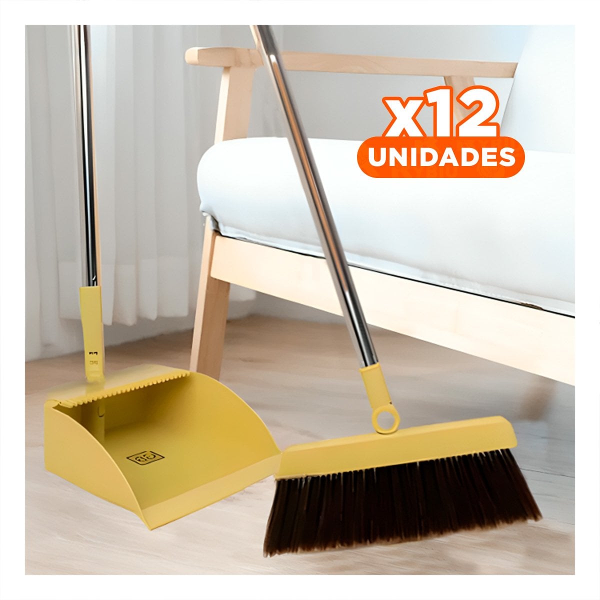 PACK12 IMPLEMENTO DE HOGAR CON ESCOBA Y RECOGEDOR COMPACTO PARA DORMITORIO - 1