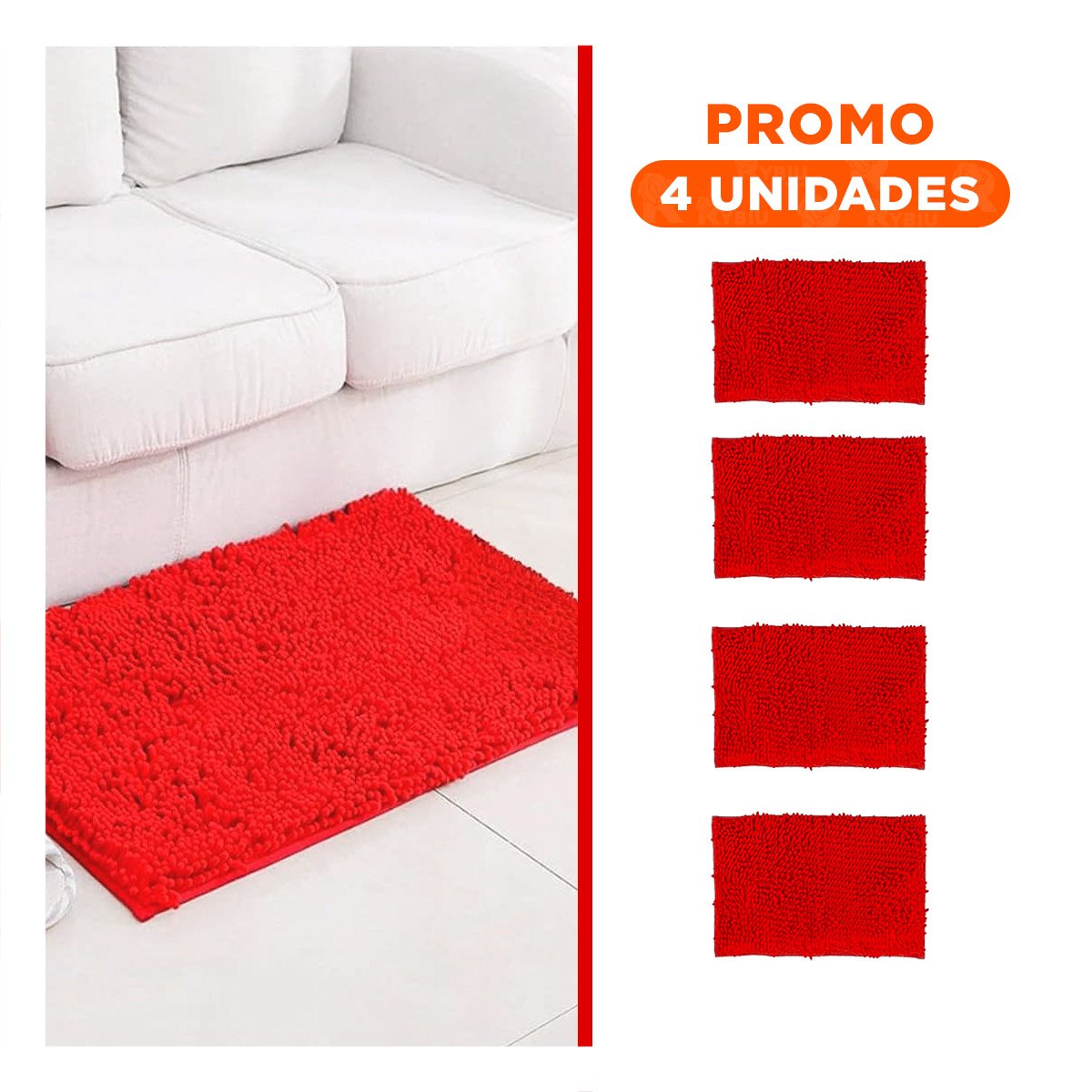 PACK4 COBIJA DECORATIVA MICROFIBRA 40X60CM ROJO MATERIAL RESISTENTE Y LIGERO Y+REGALO STICKER - 1