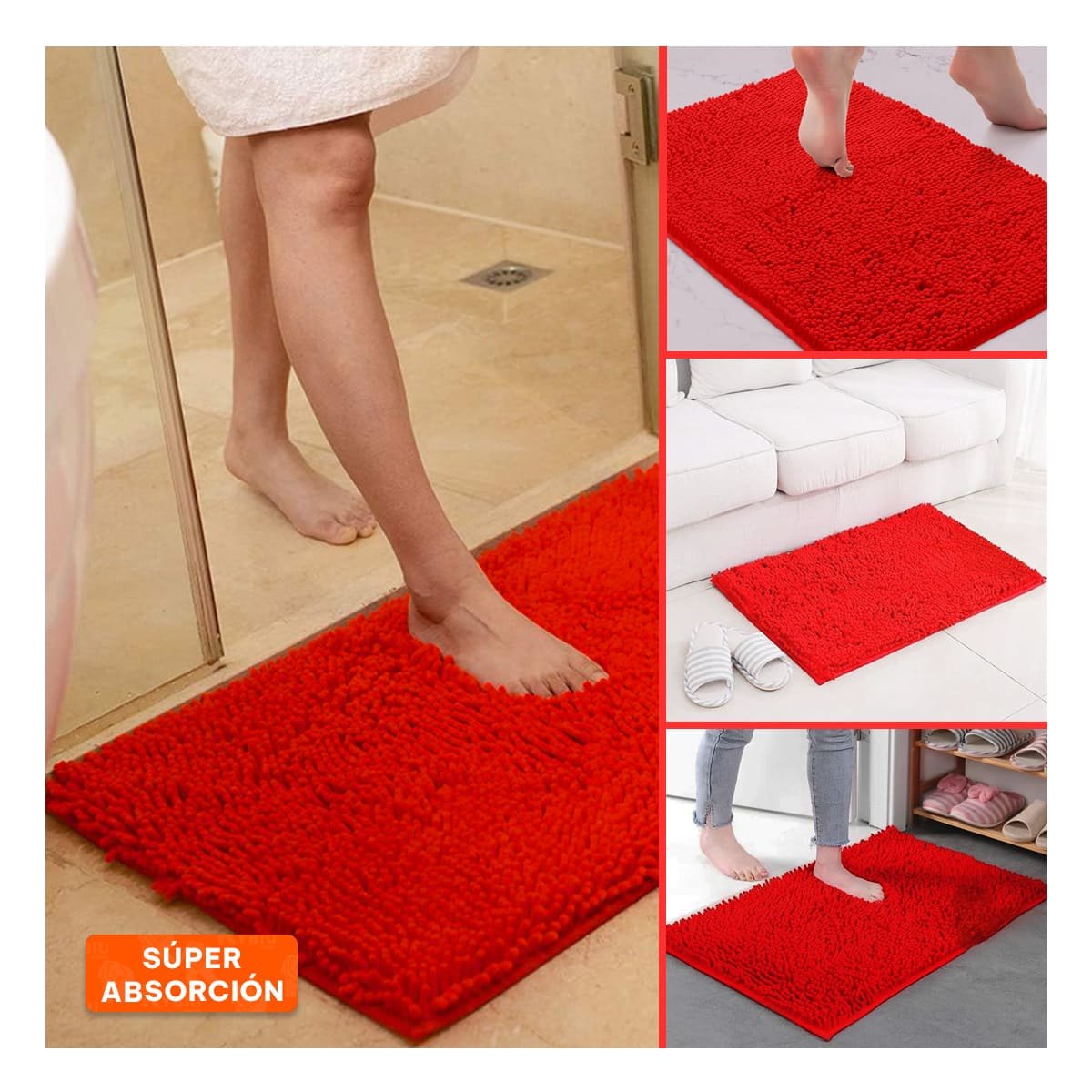 PACK4 COBIJA DECORATIVA MICROFIBRA 40X60CM ROJO MATERIAL RESISTENTE Y LIGERO Y+REGALO STICKER - 2