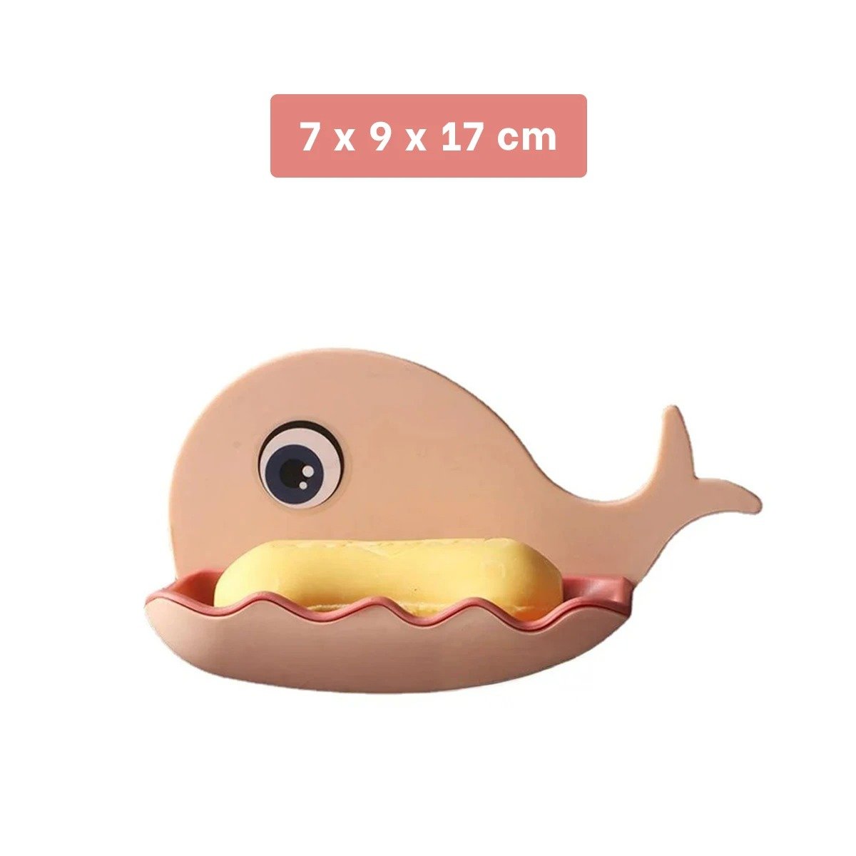 PACK12 ACCESORIO BALLENA PORTA JABON DISENO DIVERTIDO INFANTIL HOGAR ROSADO Y+REGALO STICKER - 4