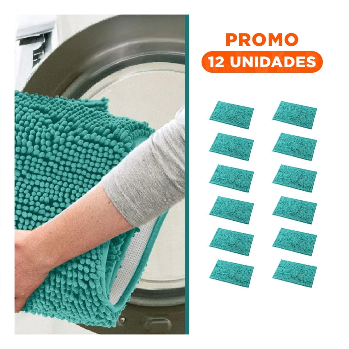 PACK12 TAPIZ COMODO MICROFIBRA 40X60CM VERDE AGUA FORMATO RECTANGULAR PERFECTO Y+REGALO STICKER - 1