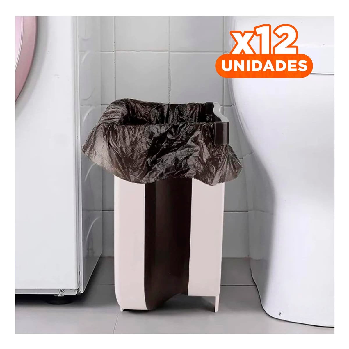 PACK12 CUBO PORTATIL BLANCO PLEGABLE PARA USO DIARIO EN CASA Y HOGAR EN FAMILIA - 1