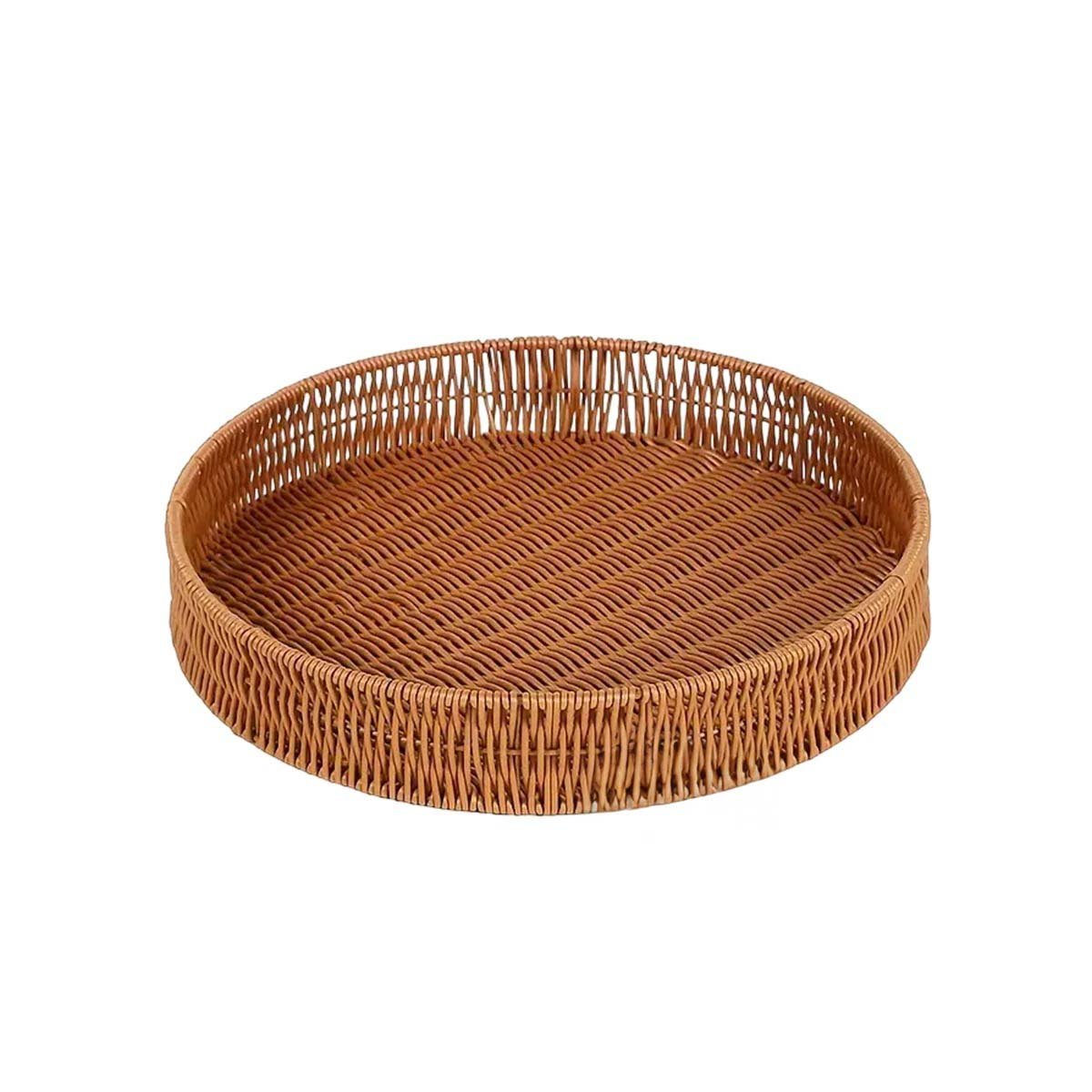 PACK2 RECIPIENTE FUNCIONAL TEJIDO CIRCULAR 35CM MARRON PARA HOGAR MODERNO Y+REGALO STICKER - 2