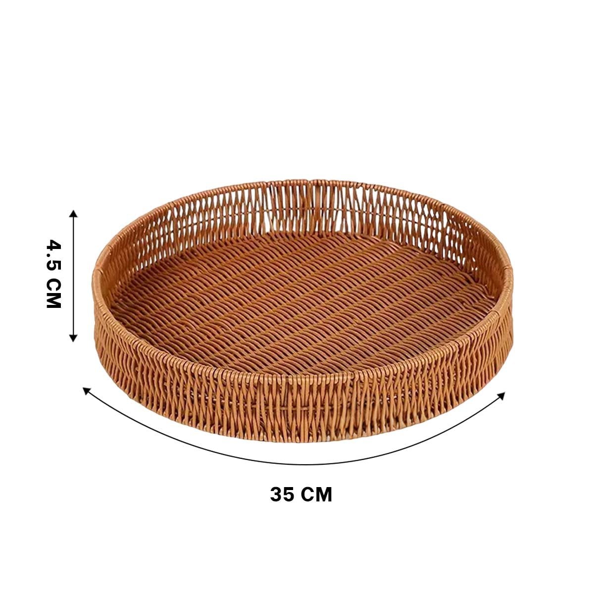 PACK2 RECIPIENTE FUNCIONAL TEJIDO CIRCULAR 35CM MARRON PARA HOGAR MODERNO Y+REGALO STICKER - 4