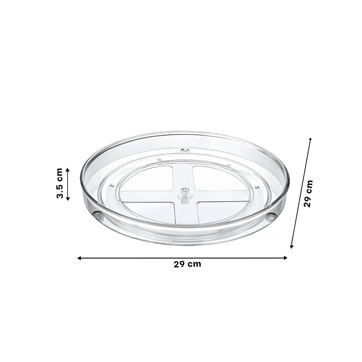 PACK4 PLATAFORMA GIRATORIA ORGANIZADORA 29X3.5CM PARA COCINA TRANSPARENTE Y+PAPEL REGALO - 4