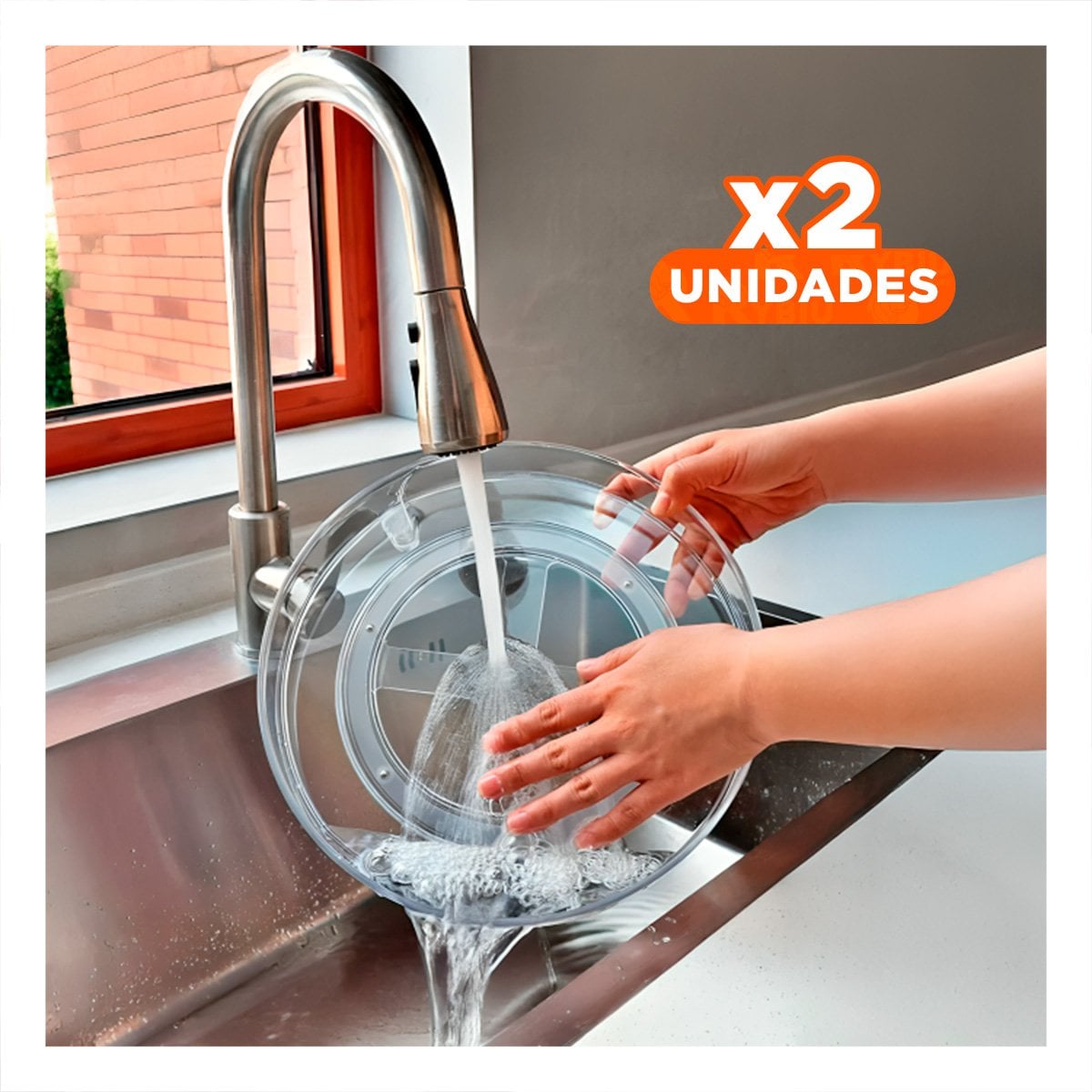 PACK2 CONTENEDOR GIRATORIO PRACTICO 29X3.5CM PARA COCINA TRANSPARENTE Y+REGALO STICKER - 1