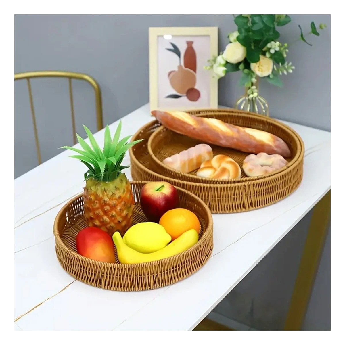 PACK12 CESTO ORGANIZADOR TEJIDO CIRCULAR 26CM MARRON PARA ESPACIOS DEL HOGAR ACTUAL - 2
