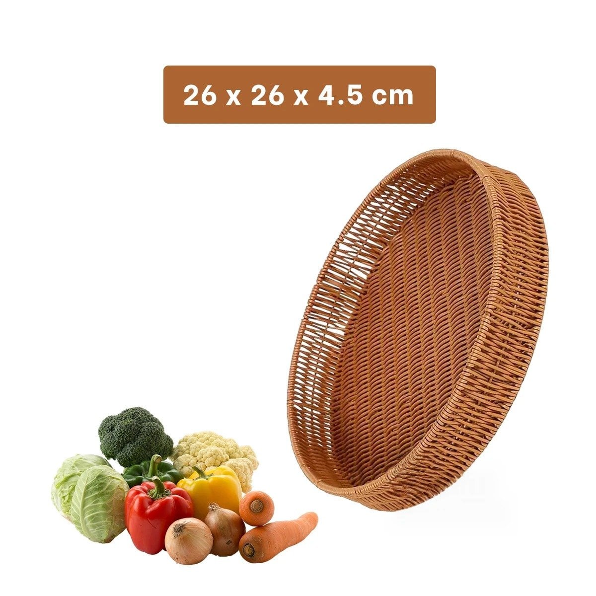 PACK12 CESTO ORGANIZADOR TEJIDO CIRCULAR 26CM MARRON PARA ESPACIOS DEL HOGAR ACTUAL - 4
