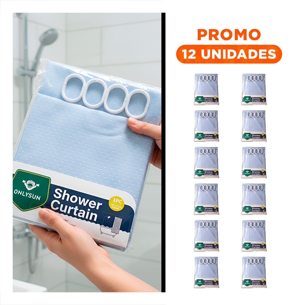 PACK12 PROTECCION PARA ENTORNO DE DUCHA PATRON TRIANGULOS CELESTE 180X180CM Y+REGALO STICKER - 1