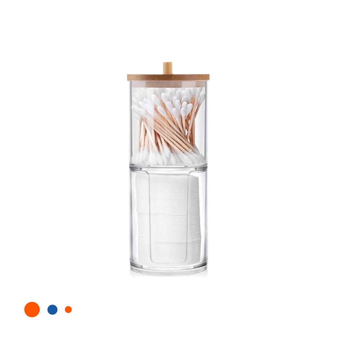 ORGANIZADOR DOBLE DE ACRILICO CON TAPA DE MADERA TRANSPARENTE ORDEN DIARIO Y+PAPEL REGALO - 1