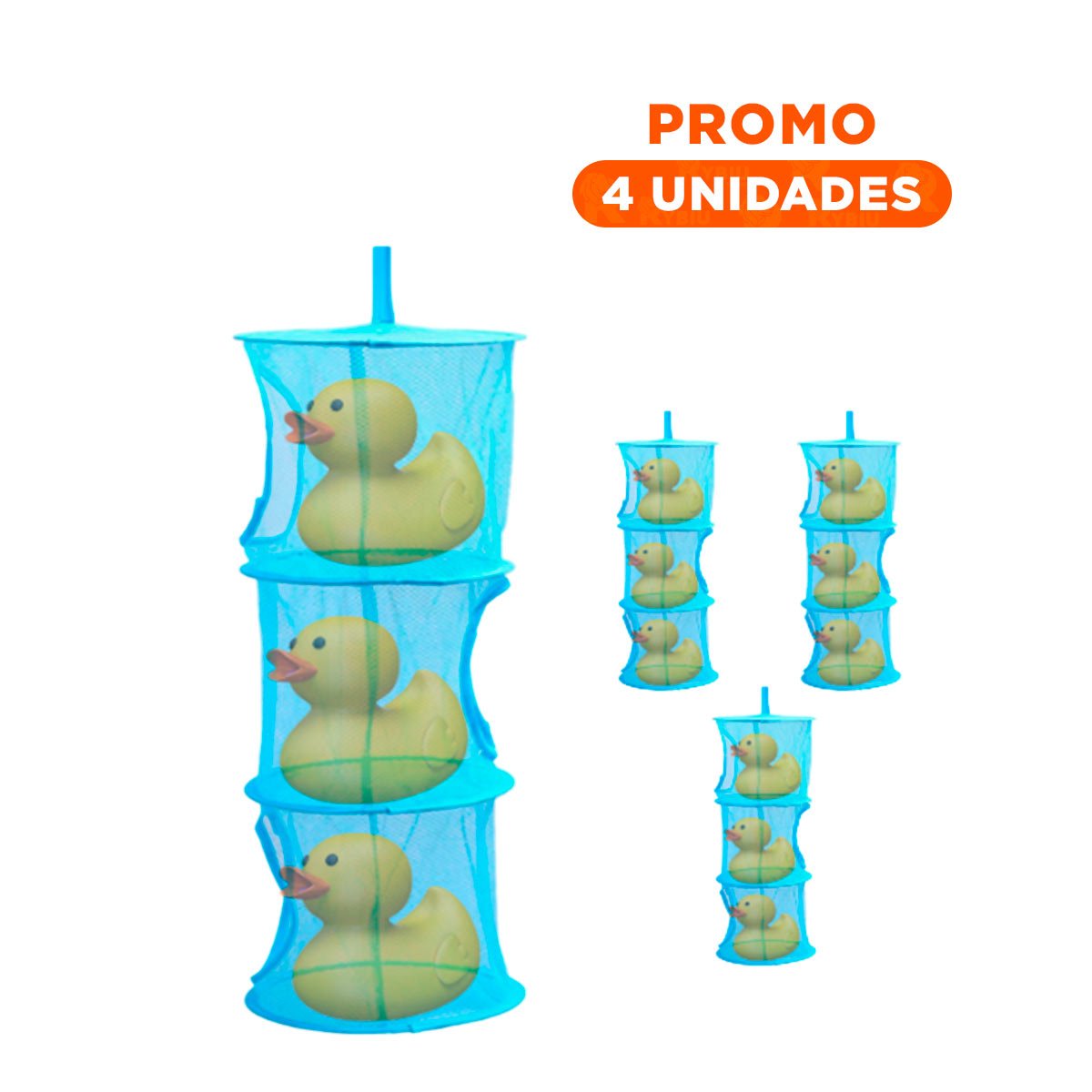 PACK4 UNIDAD COLGANTE TIPO RED 3 NIVELES CELESTE RESISTENTE USO DIARIO YREGALO STICKER - 1