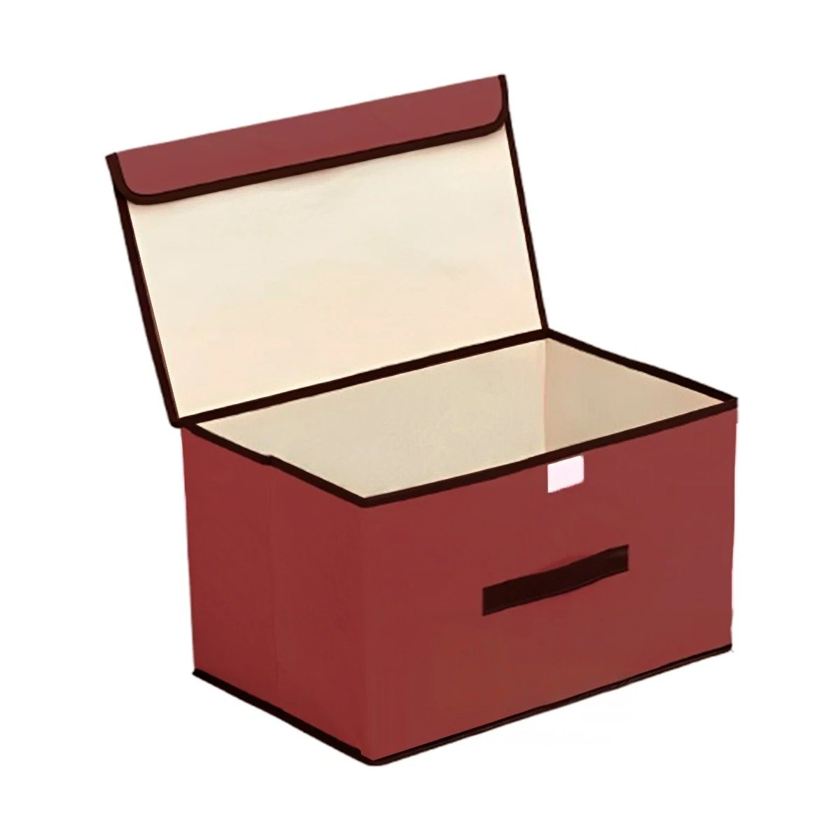 ORGANIZADOR RESISTENTE DE TELA 36X24X23CM MARRON CON BORDE MARRON PARA GUARDAR YPAPEL REGALO - 1