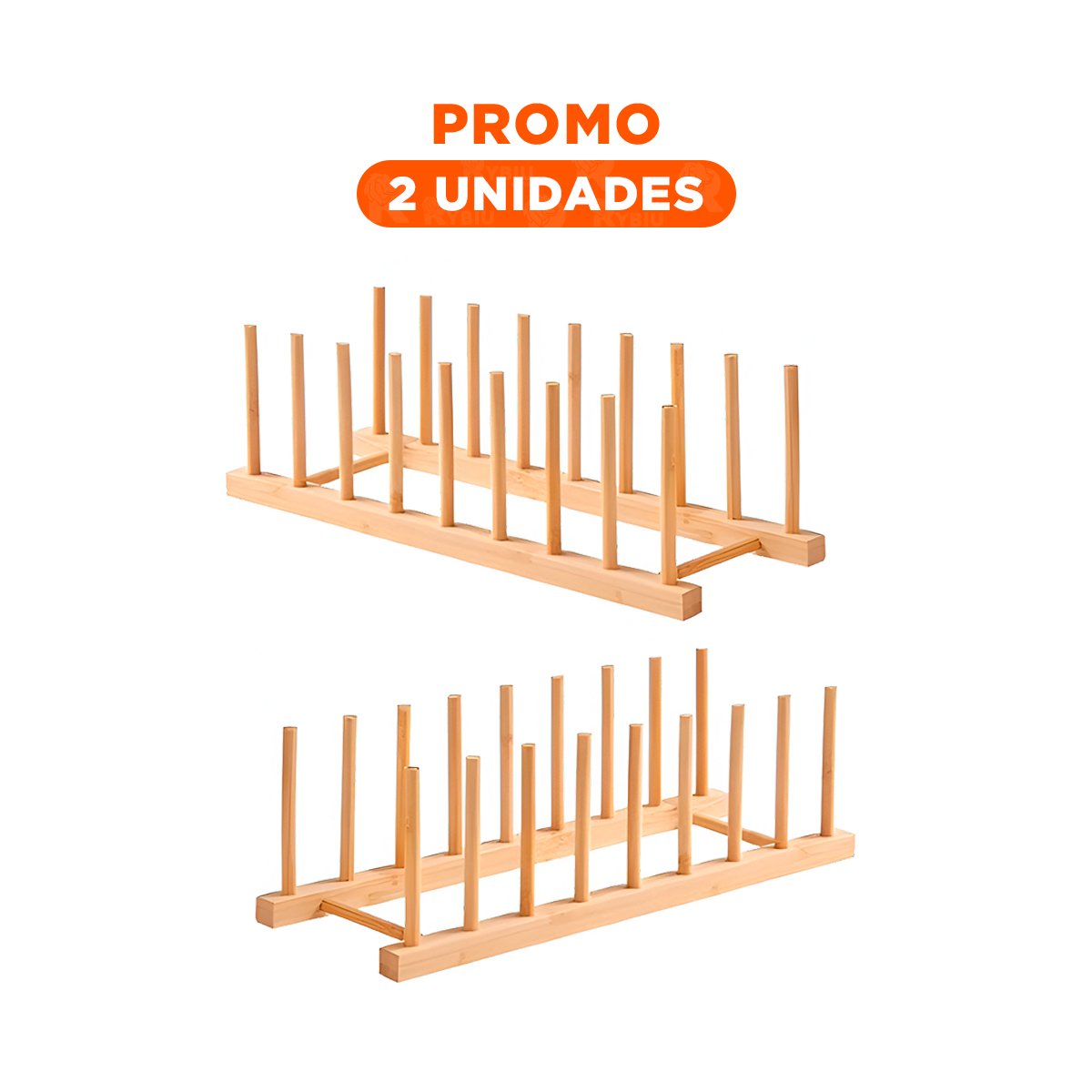 PACK2 ORGANIZADOR COMPACTO DE BAMBU CON OCHO DIVISIONES PARA ORDENAR ACCESORIOS COLOR MADERA - 1