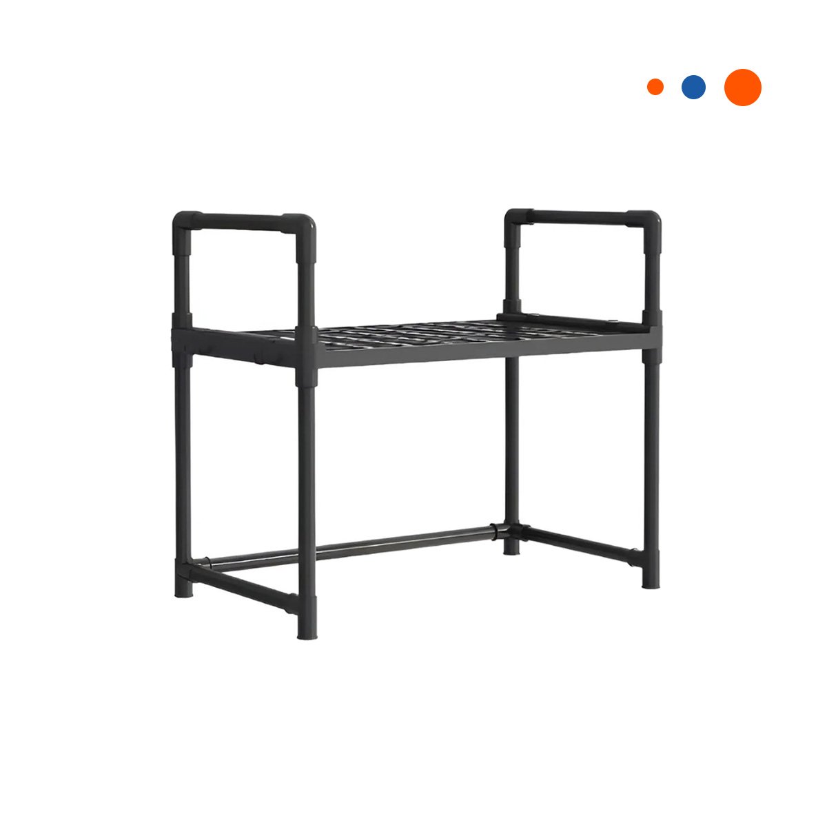 SOPORTE ORGANIZADOR DE MICROONDAS CON ASAS 48X26X49CM NEGRO RESISTENTE PLUS Y+REGALO STICKER - 3
