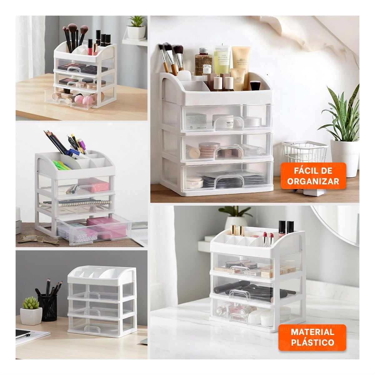 CAJONERA CON FORMATO VERTICAL PARA MESA BLANCA 26,8X17X23,3CM Y+POST IT - 1