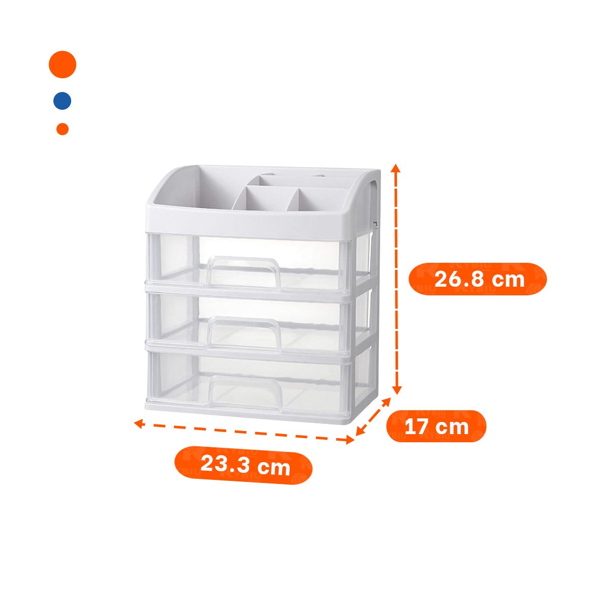 CAJONERA CON FORMATO VERTICAL PARA MESA BLANCA 26,8X17X23,3CM Y+POST IT - 4