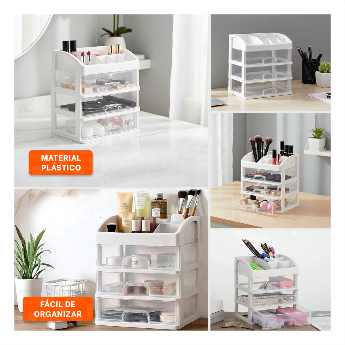 CAJONERA CON FORMATO VERTICAL PARA MESA BLANCA 26,8X17X23,3CM Y+POST IT - 5