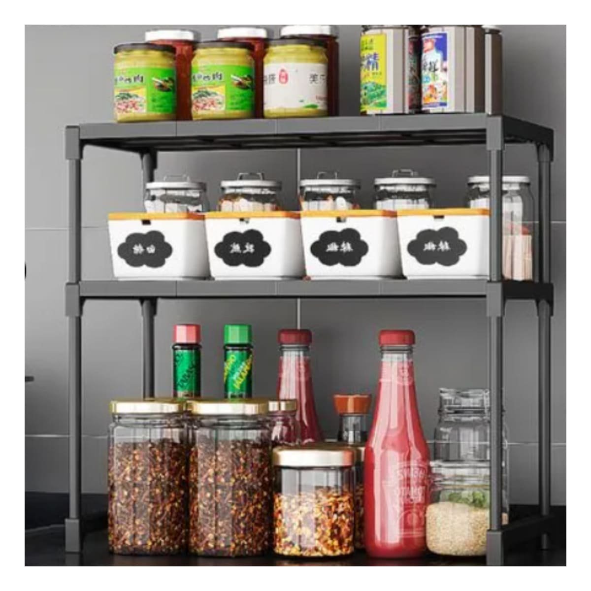 MUEBLE MODULAR 2 NIVELES NEGRO RESISTENTE Y DURADERO Y+REGALO STICKER - 2