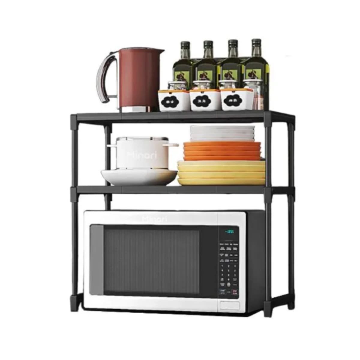MUEBLE MODULAR 2 NIVELES NEGRO RESISTENTE Y DURADERO Y+REGALO STICKER - 3