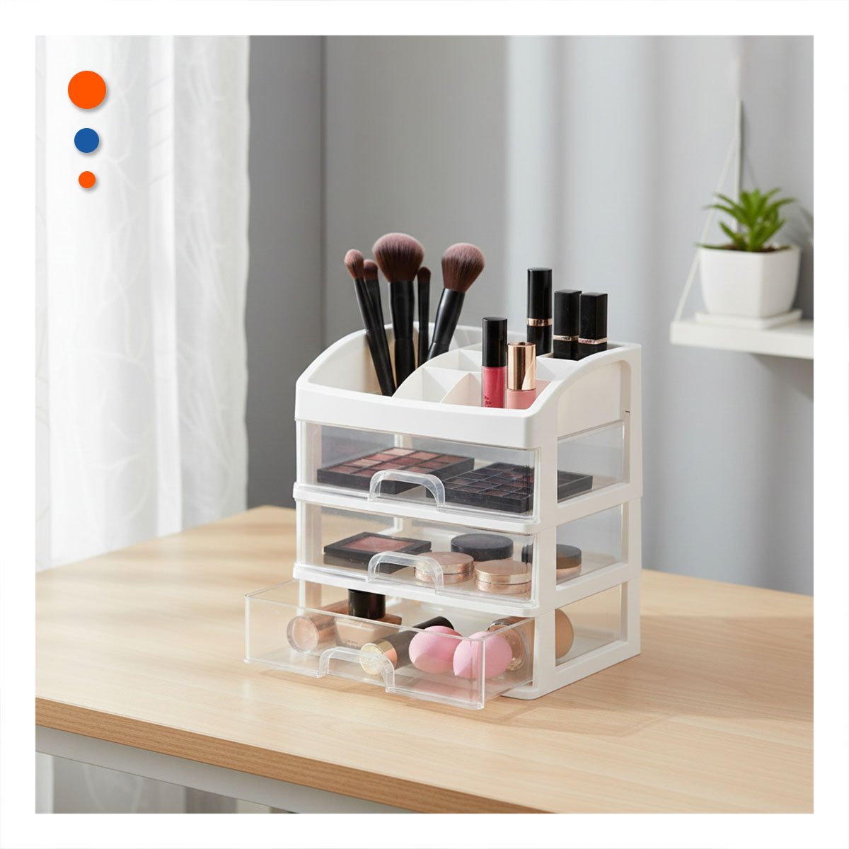 PACK12 ARCHIVADOR CON TRES CAJONES PARA DOCUMENTOS Y UTILES ROSADO - 5