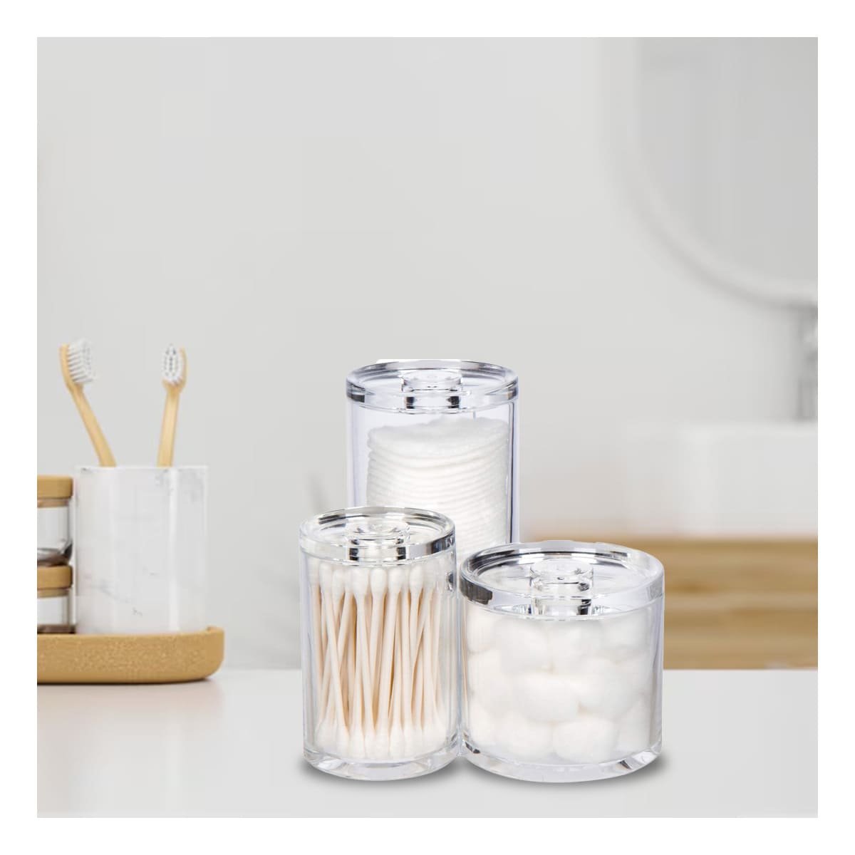 MODULO ACRILICO CON 3 ESPACIOS TUBULARES Y TAPA PARA ORDEN PERSONAL TRANSPARENTE Y+PAPEL REGALO - 5