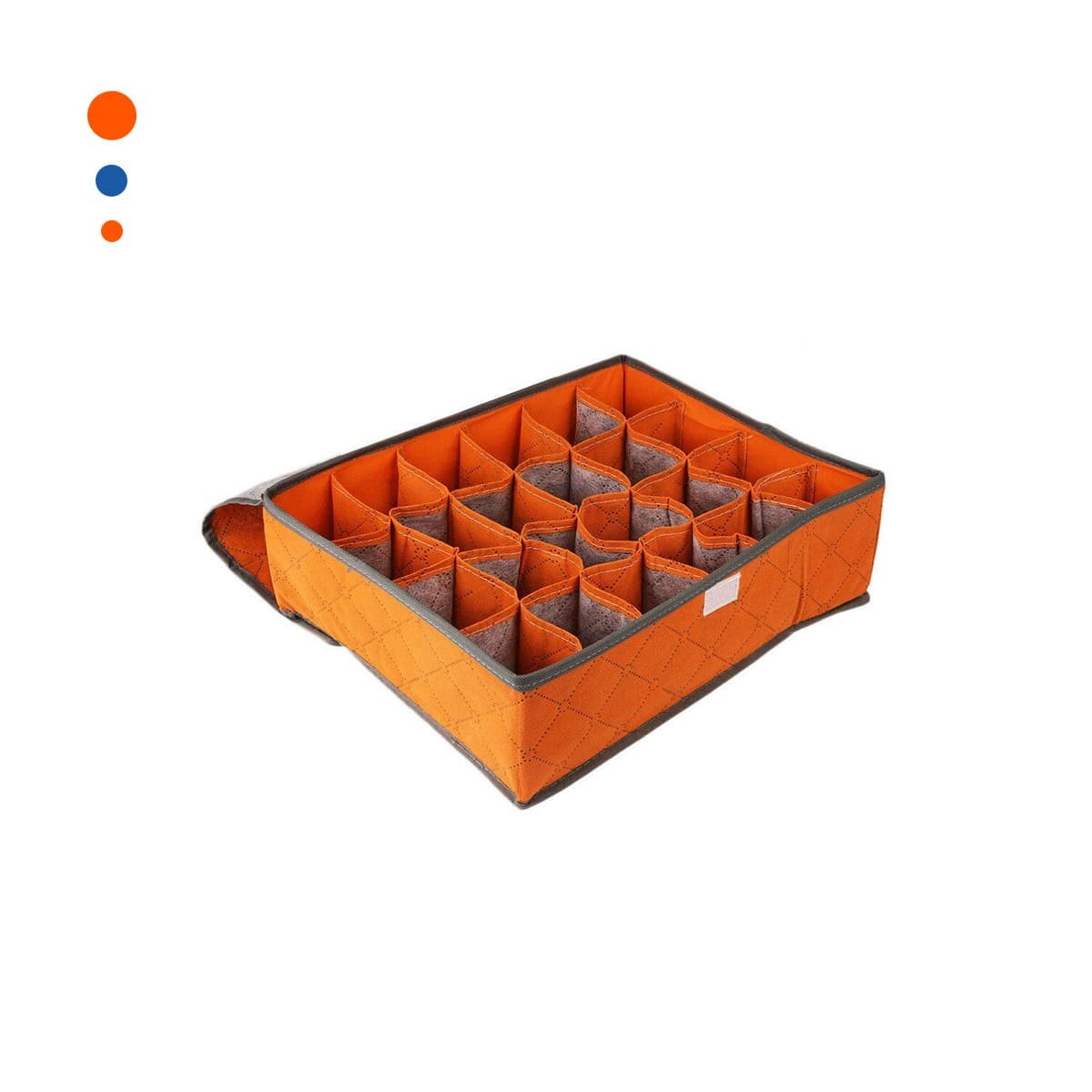 CAJA ORGANIZADORA DE ROPA INTERIOR 24 DIVISIONES NARANJA USO DIARIO EXTRA YLIGAS REGALO - 3
