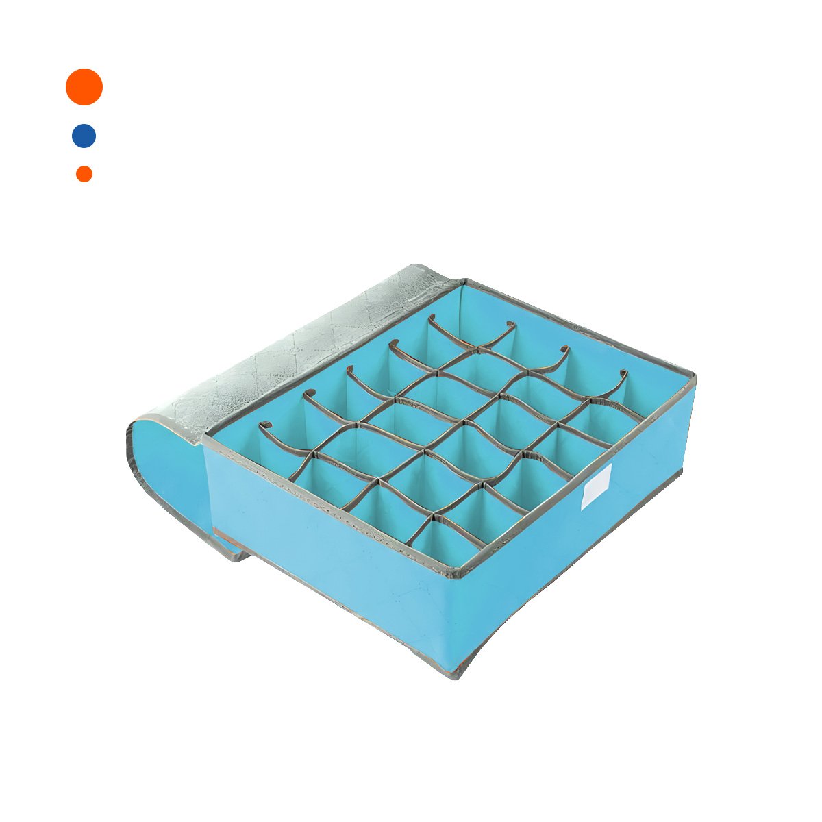 CAJA ORGANIZADORA DE ROPA INTERIOR 24 DIVISIONES CON TAPA CELESTE PLUS Y+PAPEL REGALO - 1