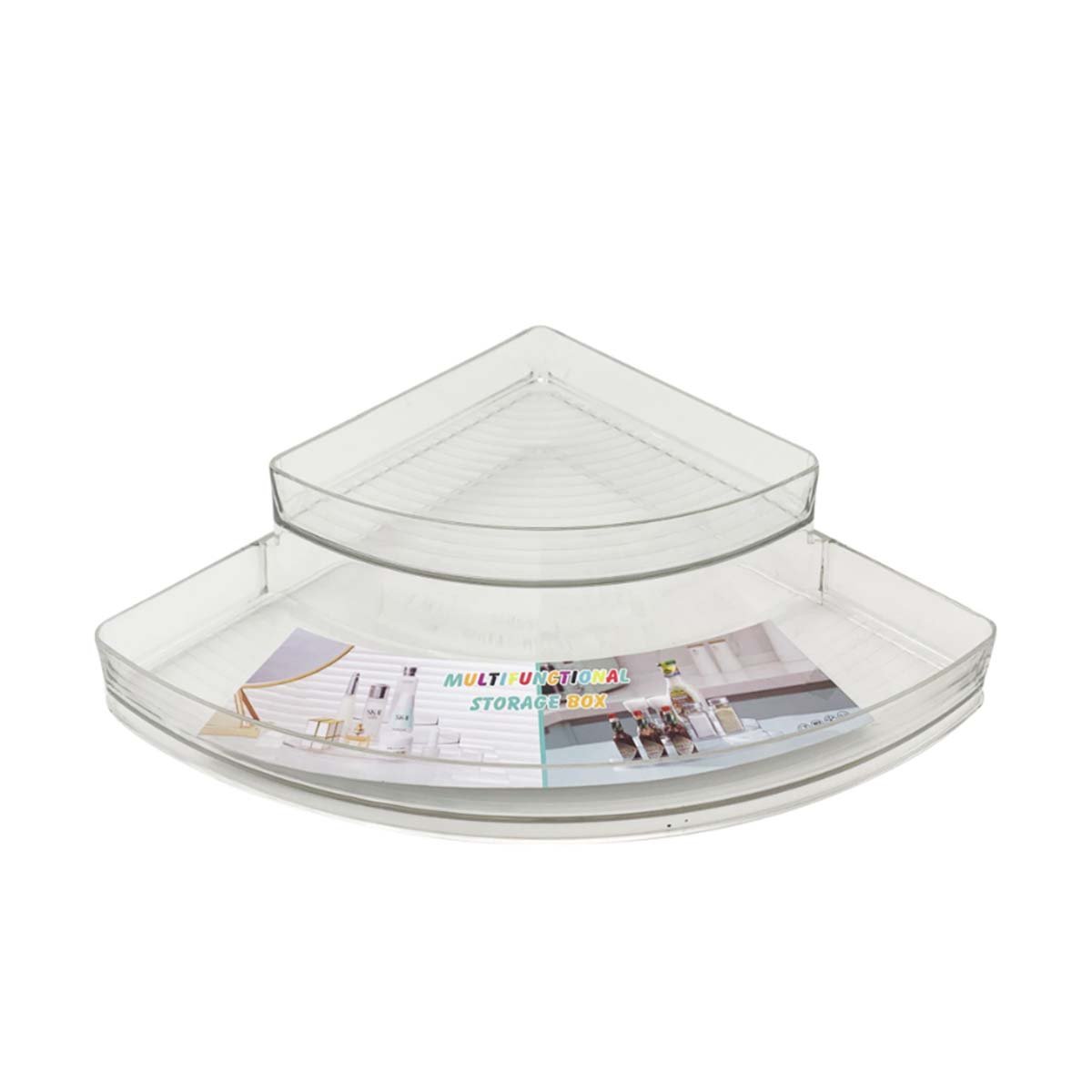 CONTENEDOR ELEGANTE DE ACRILICO ESQUINERO TRANSPARENTE PARA ORGANIZAR YREGALO STICKER - 3