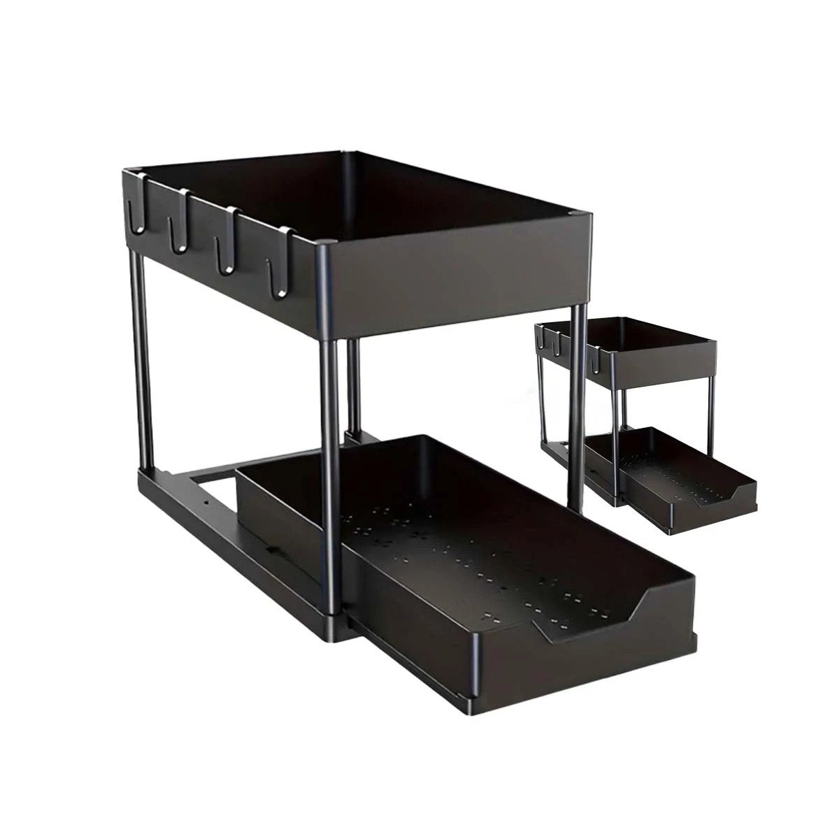 ORGANIZADOR COMPACTO 2 NIVELES CON CAJON INFERIOR DESLIZABLE PARA HOGAR Y+LIGAS REGALO - 5