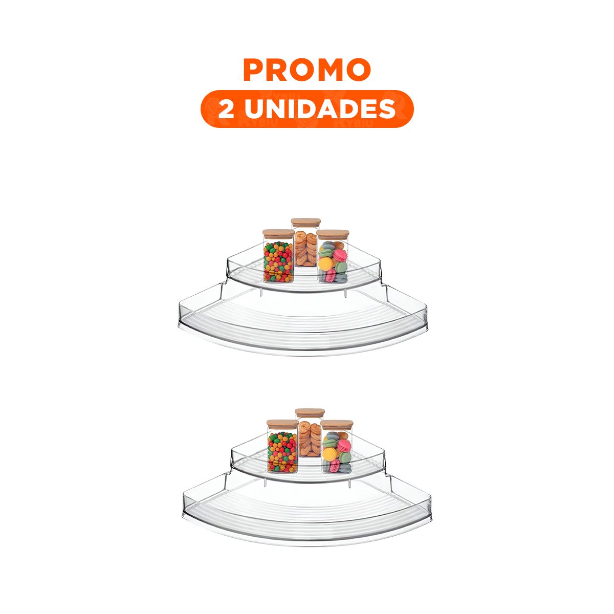 PACK2 CAJA COMPACTA DE ACRILICO ESQUINERO TRANSPARENTE PARA MANTENER OBJETOS ORDENADOS - 1