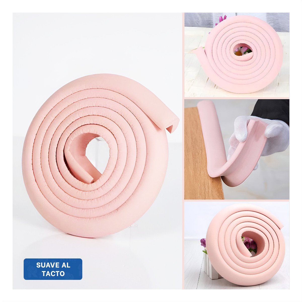 GUARDA ESQUINA DE ESPUMA ACOLCHADA PARA BORDES DE MESA CUIDADO ROSA Y+LIGAS REGALO - 5